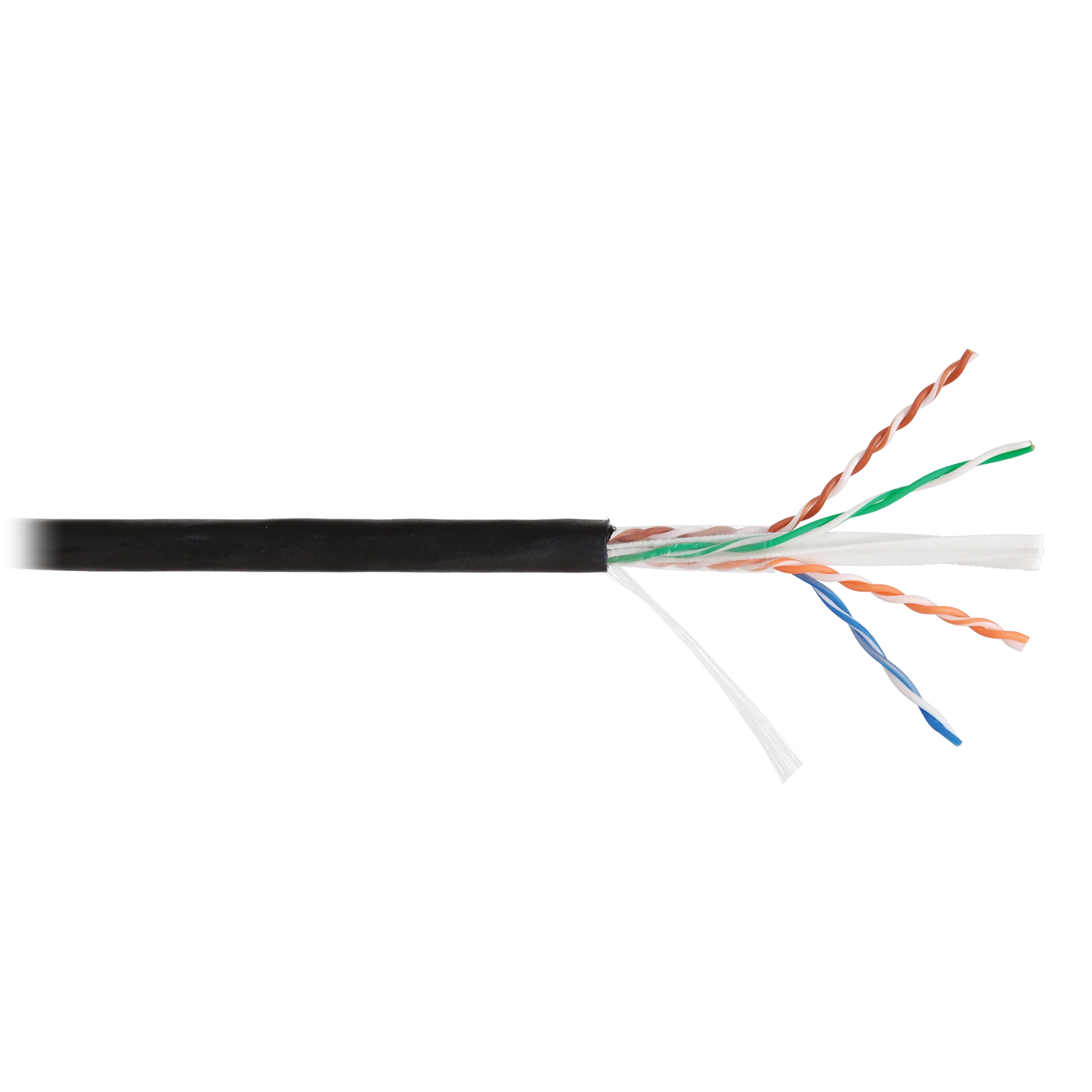 Кабель NIKOLAN U/UTP 4 пары, Кат.6 (Класс E), тест по ISO/IEC, 250МГц, одножильный, BC (чистая медь), 23AWG (0,57мм), внешний, PE до -60С, черный, 305